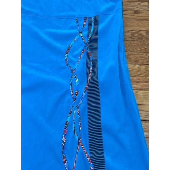 Koos Of Course Womens Tank Dress Plus sz 1X Blue Stretch Flowy Art to Wear Artsy - Picture 3 of 6
